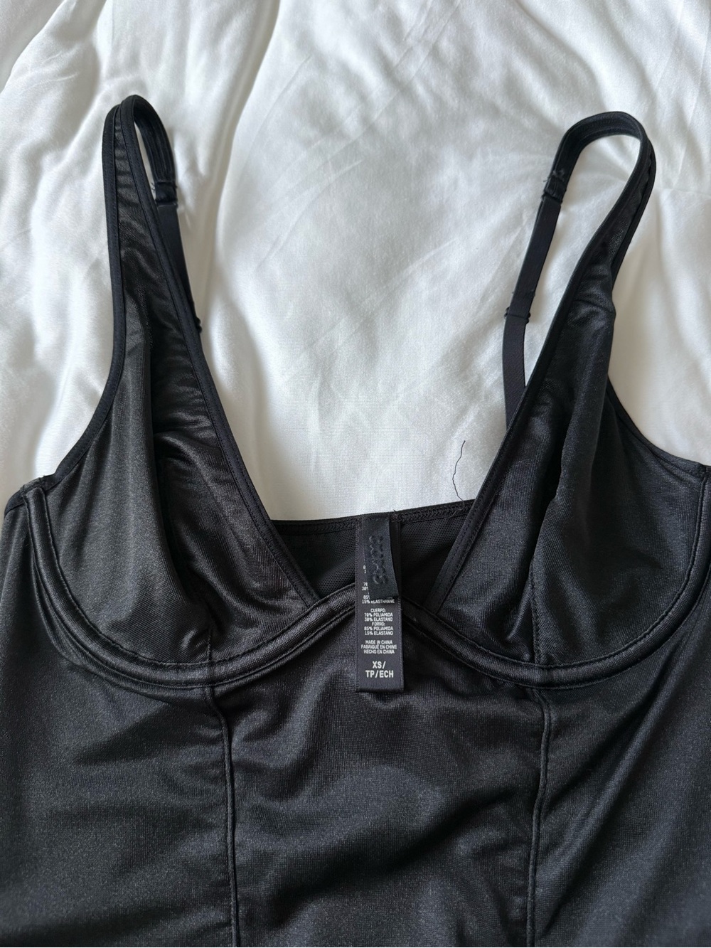 SKIMS Black Mini Slip Dress - Picture 2 of 3